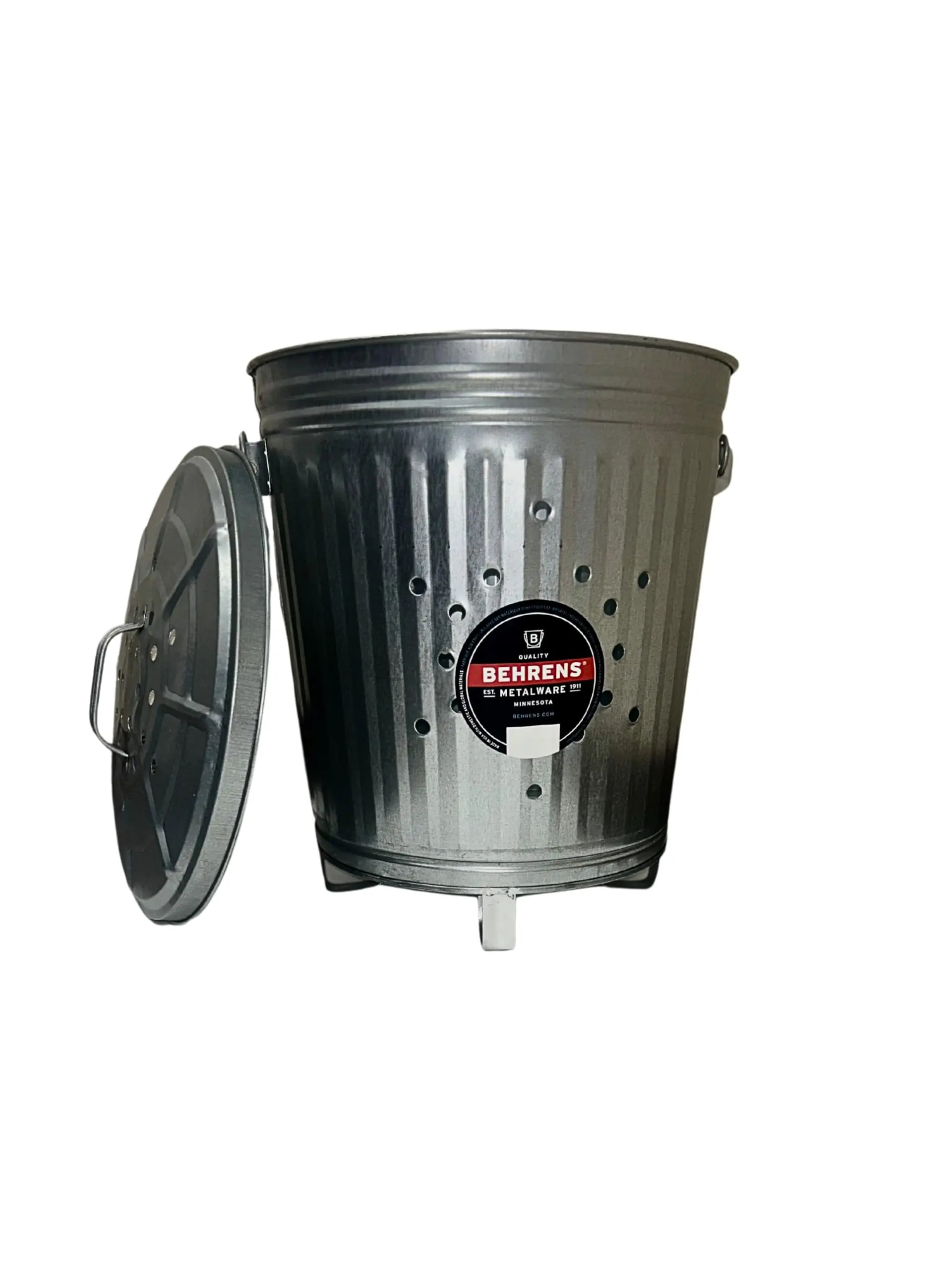 7.5 Gallon Galvanized Steel Outdoor Compost Refuse Can