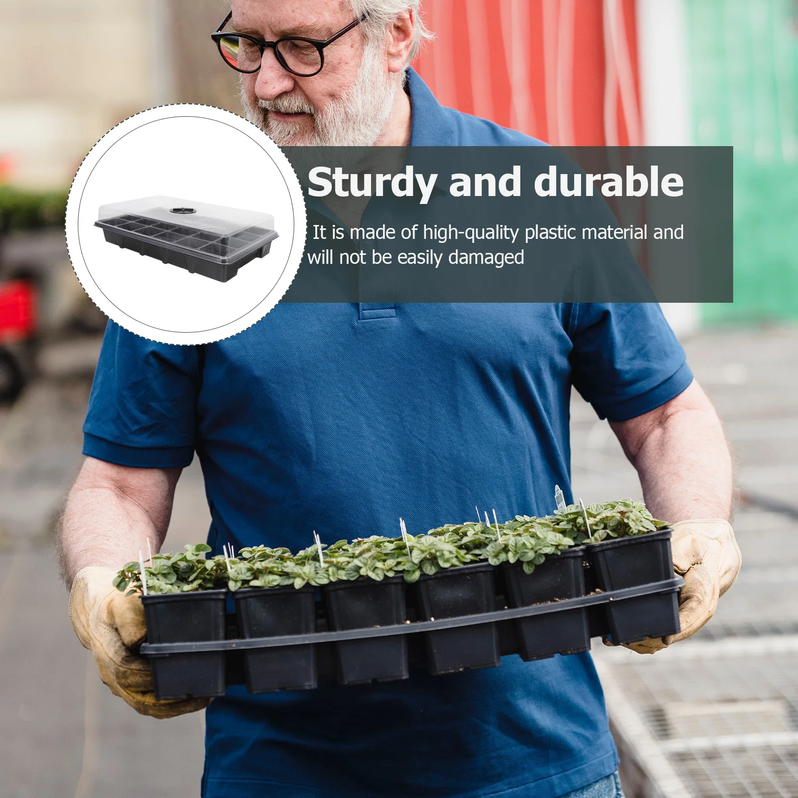 

24- Waterproof Germination Tray Plastic Planter Nursery Pot Planting Container Gardening Supplies Growth Box Starter