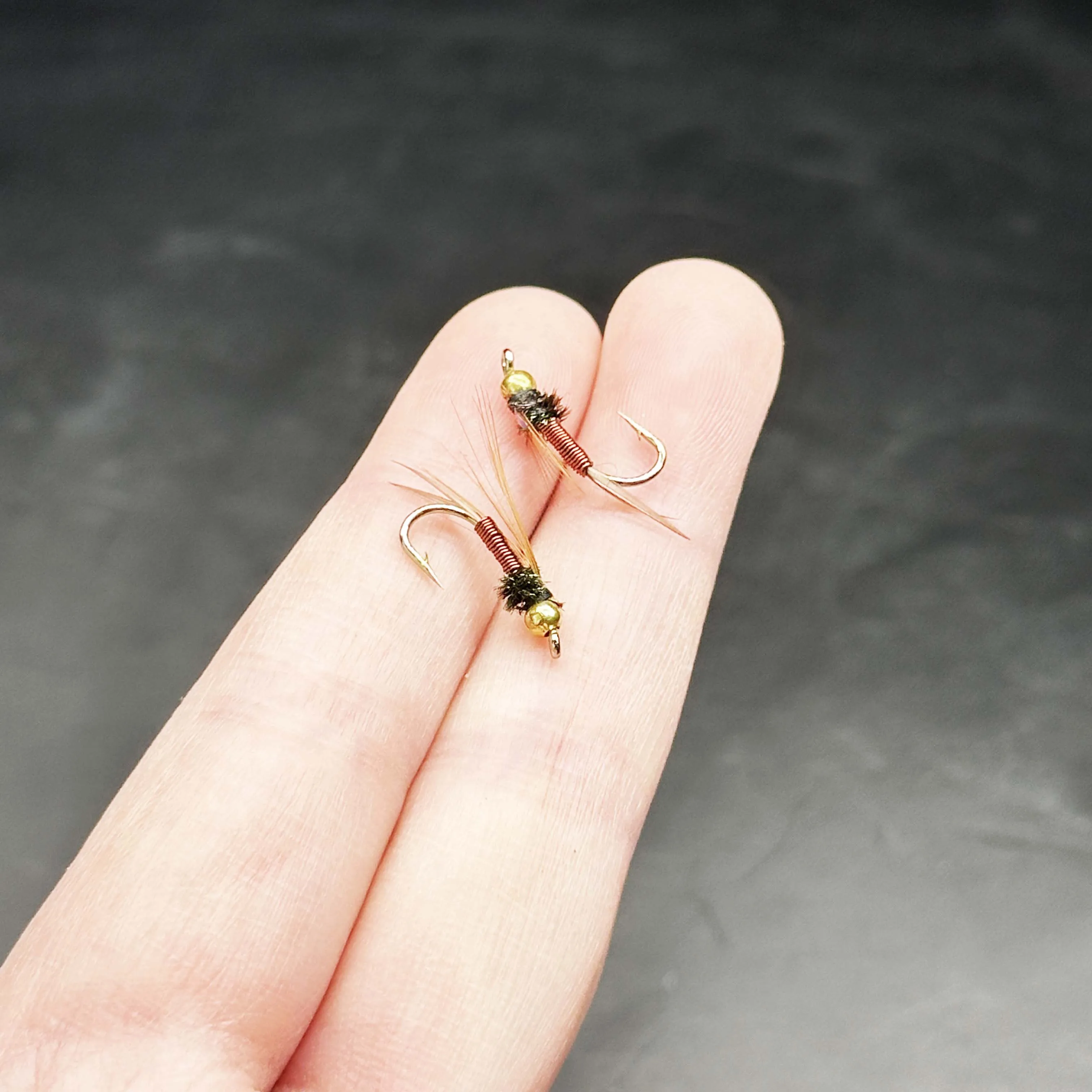 5/10 Stücke Fliegenfischen Lockt Künstliche Insekten Köder Brasshead Prinz Nymphe Süßwasser Forelle Lachs Hecht Bass Nass Flie Bionics Fliegen – Detail 9