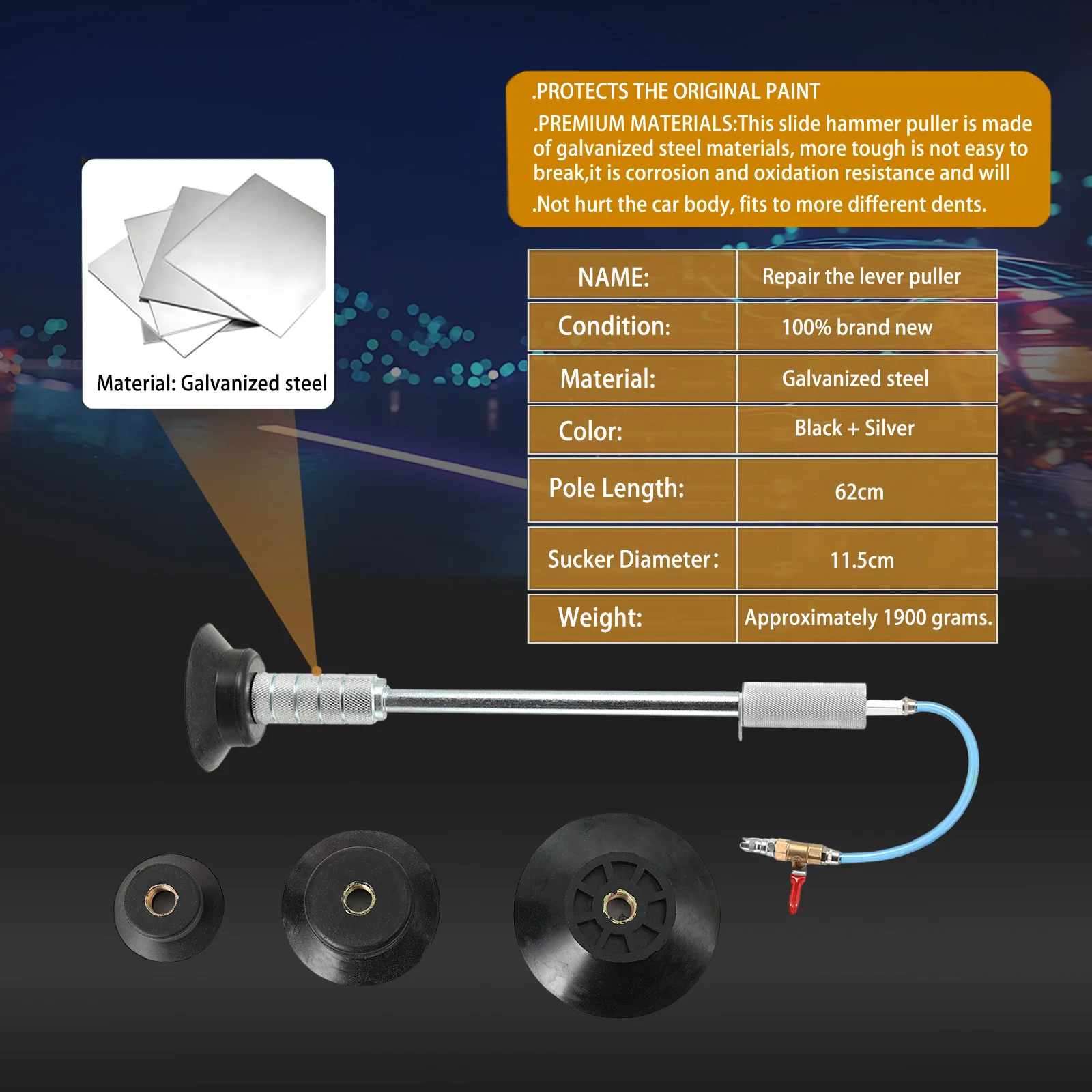 Инструмент для сильного ремонта кузова автомобиля, портативный воздушный пневматический съемник вмятин, инструменты для ремонта, комплект для ремонта кузова, комплект на присоске