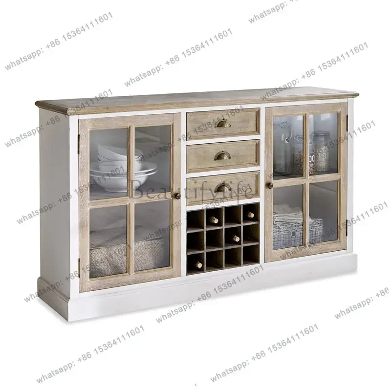 FG40American retro solid wood dining side cabinet storage entrance display cabinet customization