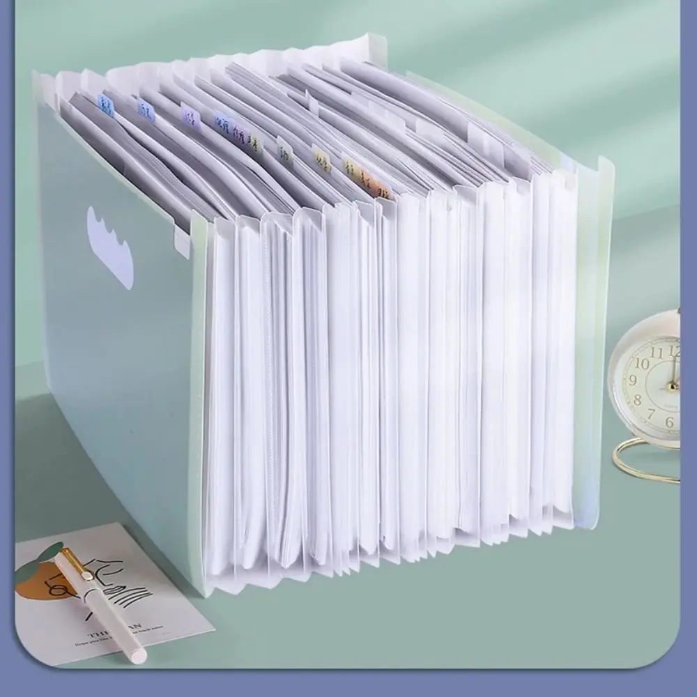 Multi-layer 25 Pockets File Folder Portable Large Capacity A4 Expanding Organ Bag File Storage Waterproof Paper Organizer