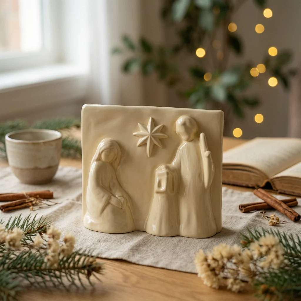 Christmas Resin Box Dual Use Embossed Christmas Box Artisanal Look Water Resistant