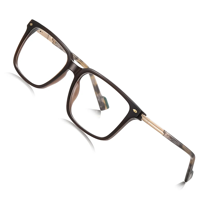 VICKI Men's Retro Classic Square-framed Glasses, Photochromic Anti-blue Light, Customizable Prescription Multifocal GlassesLS223