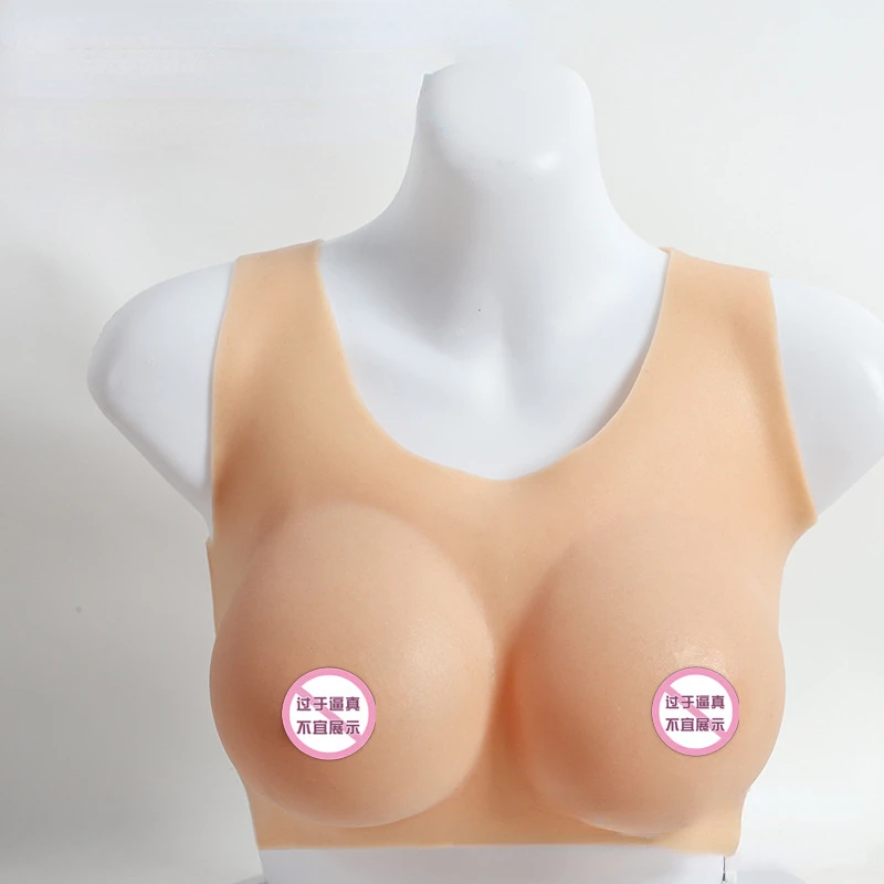 

Double Breasts Wearing Silicone Chest Sleeveless Round Neck Suitable for Cross Dressers Transgender Adult Cosplay Props