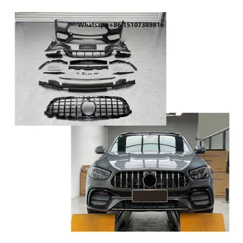 

For E200 Body Kits 2021 E-class W213 Upgrade E63 Car Bumpers with Grille Facelift Body Kit