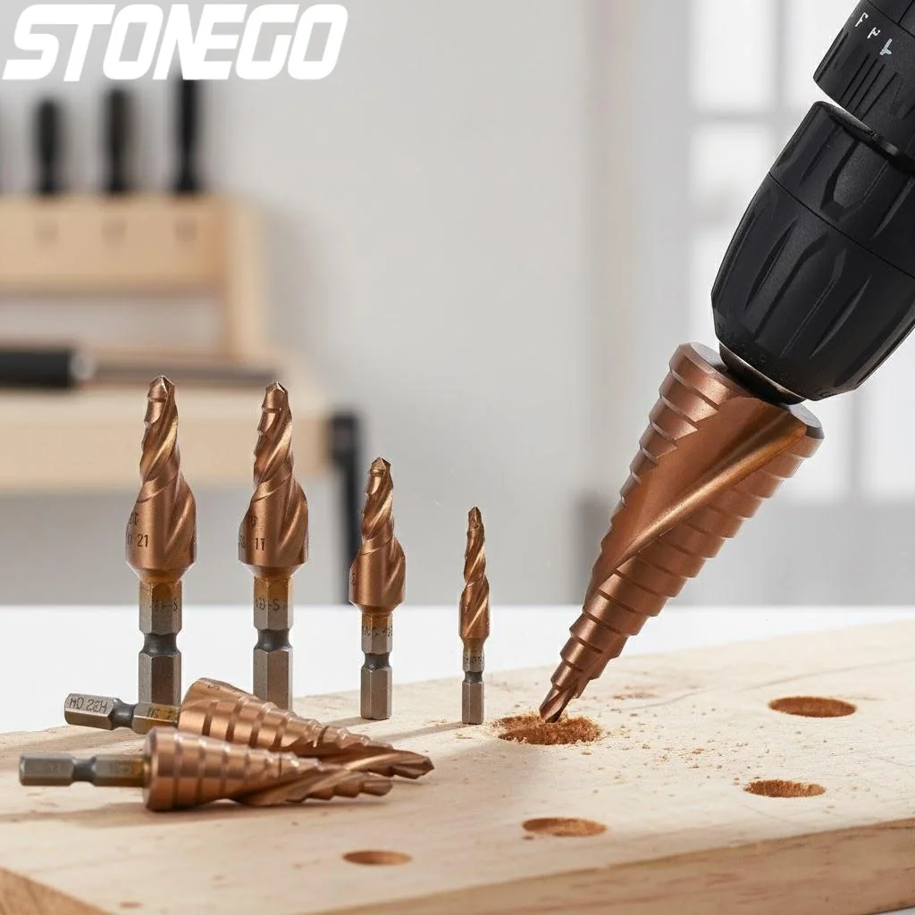 

High Speed Steel Cobalt Step Drill Bit Set 4-12mm 4-20mm 5-21mm 5-27mm 4-32mm Hex Shank Durable Cutting Tool