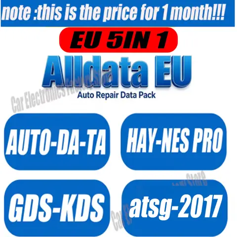 1 Month  Alldata EU Auto Repair Software Hay‑nes Pro Car‑data Gds‑Kds Et‑ka ATSG‑2017 For European Cars
