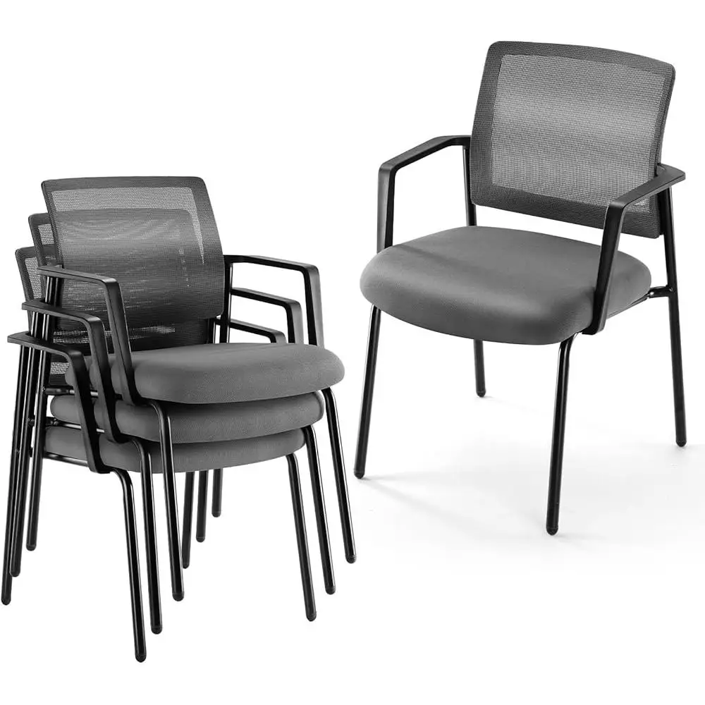 Stackable Mesh Guest Chairs with Ergonomic Lumbar Support Office Conference Waiting Room School Lobby Church