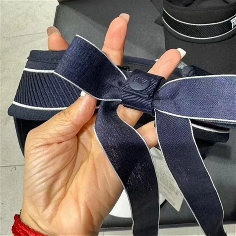 جولف قبعة الشمس في الهواء الطلق مقاومة للأشعة فوق البنفسجية قبعة علوية فارغة البيسبول قبعة الجولف قابل للتعديل القوس وشاح حريري الشمس واقية قبعة للشاطئ Golпмо자 #1