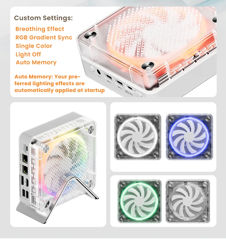 Genmachine Ryzen5 6600H Mini PC DDR5 4800Mhz Wifi6 Computer PC da gioco BT5.2 Supporto 4K 60Hz 4.2Ghz Windows 11 Ryzen Gamer Pc