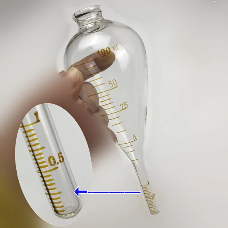 Magnetic suspension concentration measurement tube pear-shaped sedimentation tube 1ml graduated 0.05ml with rack