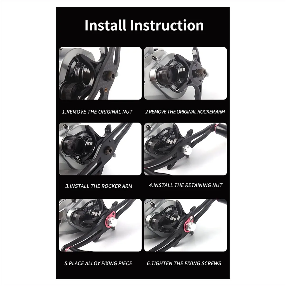 *X07A Ручка рыболовной катушки из алюминиевого сплава, двойной рокер, рыболовная катушка, рокер, расширенный рокер, цвет No. 3