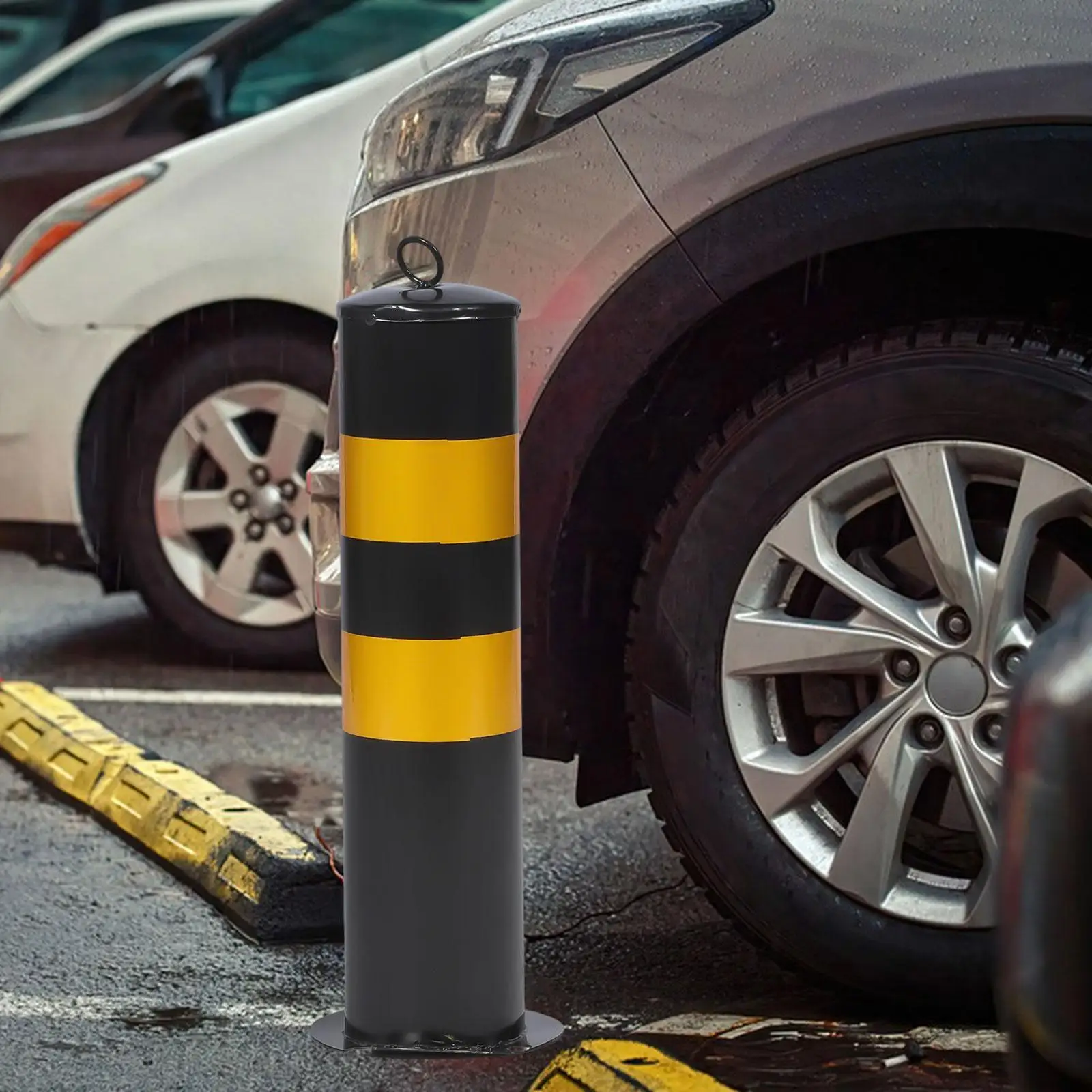 Safe Bollard Post Parking Bollard Metal Professional Accessory 20'' H for Street lanes Parking Supermarkets Sidewalks