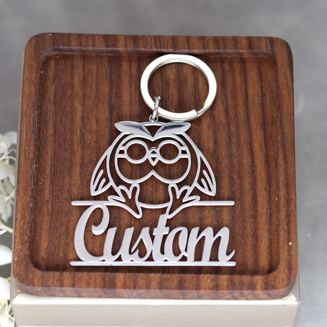 Porte-clés pendentif en acier inoxydable pour hommes et femmes, plaque signalétique personnalisée, nom personnalisé, théâtre