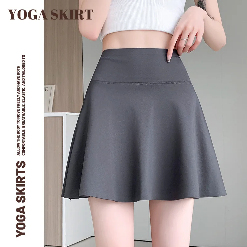 Sportlicher Rock mit Haifisch-Print – Anti-Licht-Yoga-Rock für Damen für Laufen, Fitness, Tennis und Badminton