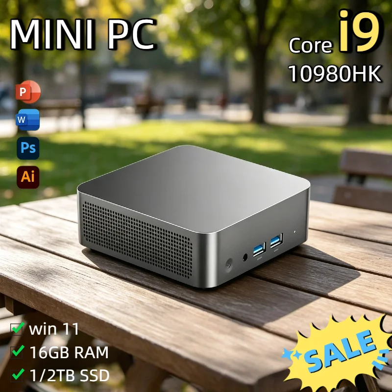 

Gaming MINI PC Intel Core i9 10980HK Windows 11 Pro 16GB RAM 1TB/2TB SSD WIFI6 BT5.2 4K HD Office Study 3 Year Warranty