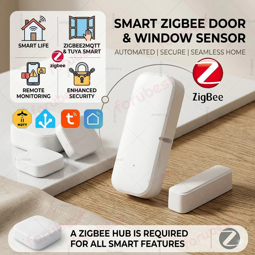 

Zigbee Door Sensor Window Contact Sensor Open Closed Detector Smart Home Alarm Security Protection work with Tuya Smart Life Z2M