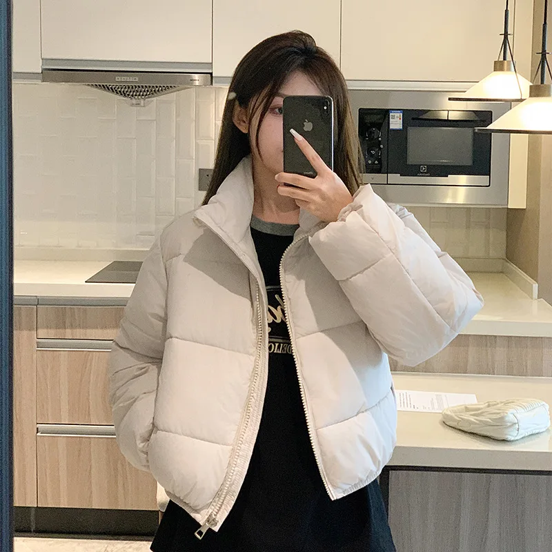 Women's short foreign trade Kendall feather cotton jacket jacket 2024 new small people thickened bread clothes cotton jacket