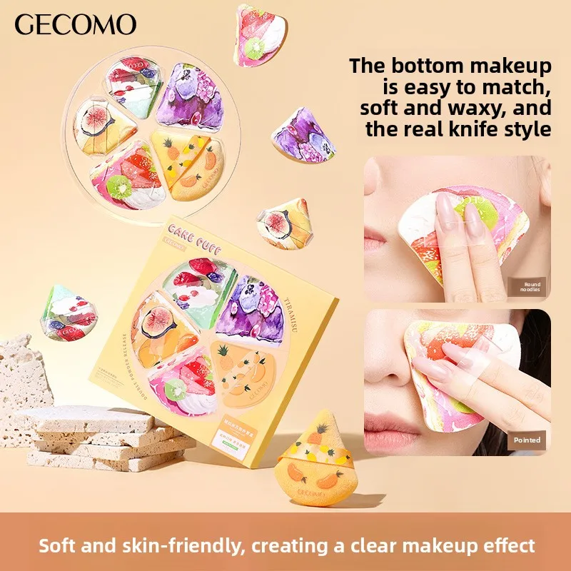 5pcs Velvet  Puff Makeup Sponge Set, Soft  Skin-Friendly, Wet Dry Dual-Use Foundation Blender Sponge for Makeup Setting  Shaping