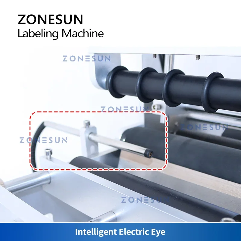 ZONESUN-máquina de etiquetado de botellas redondas de sobremesa, ZS-TB101, con impresora, contenedor de cosméticos para agua y bebidas, aplicador de