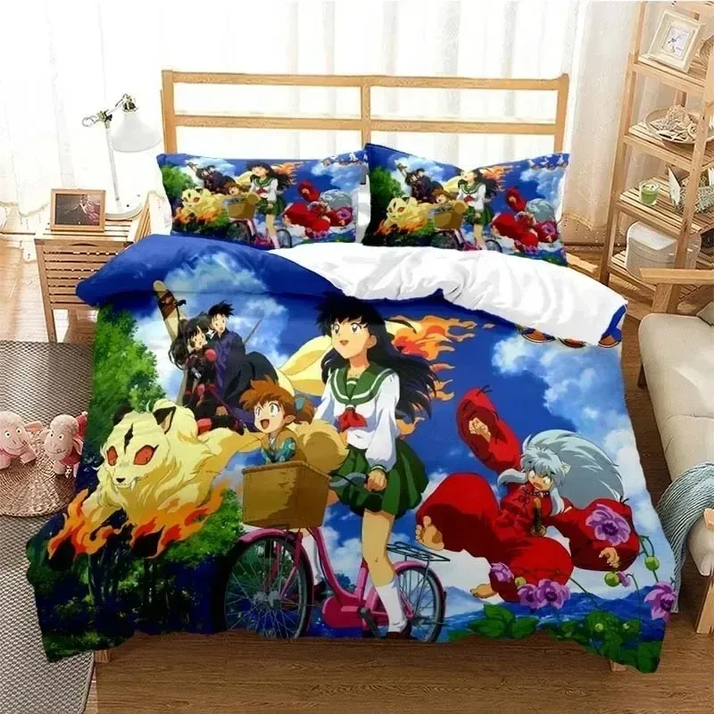 

3D Printed Anime Inuyasha Duvet Cover Sesshoumaru Bedding Set And Double Twin Full Queen King Adult Kids Bedclothes Quilt Cover