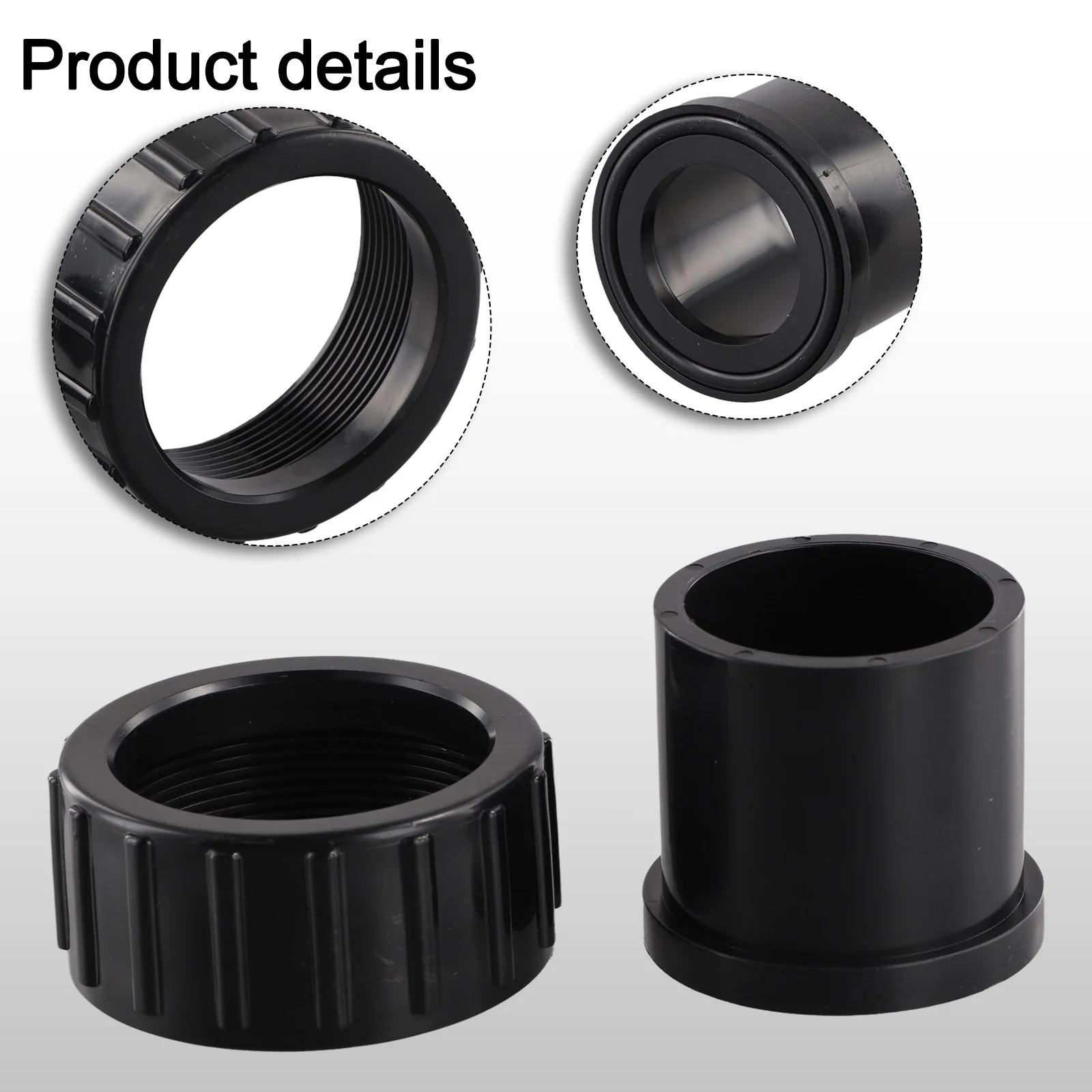 For Spa Pumps Spa Pump Connectors Home 2 Pcs Black Easy Installation PVC Parts Replacement Resistant To  For Spa