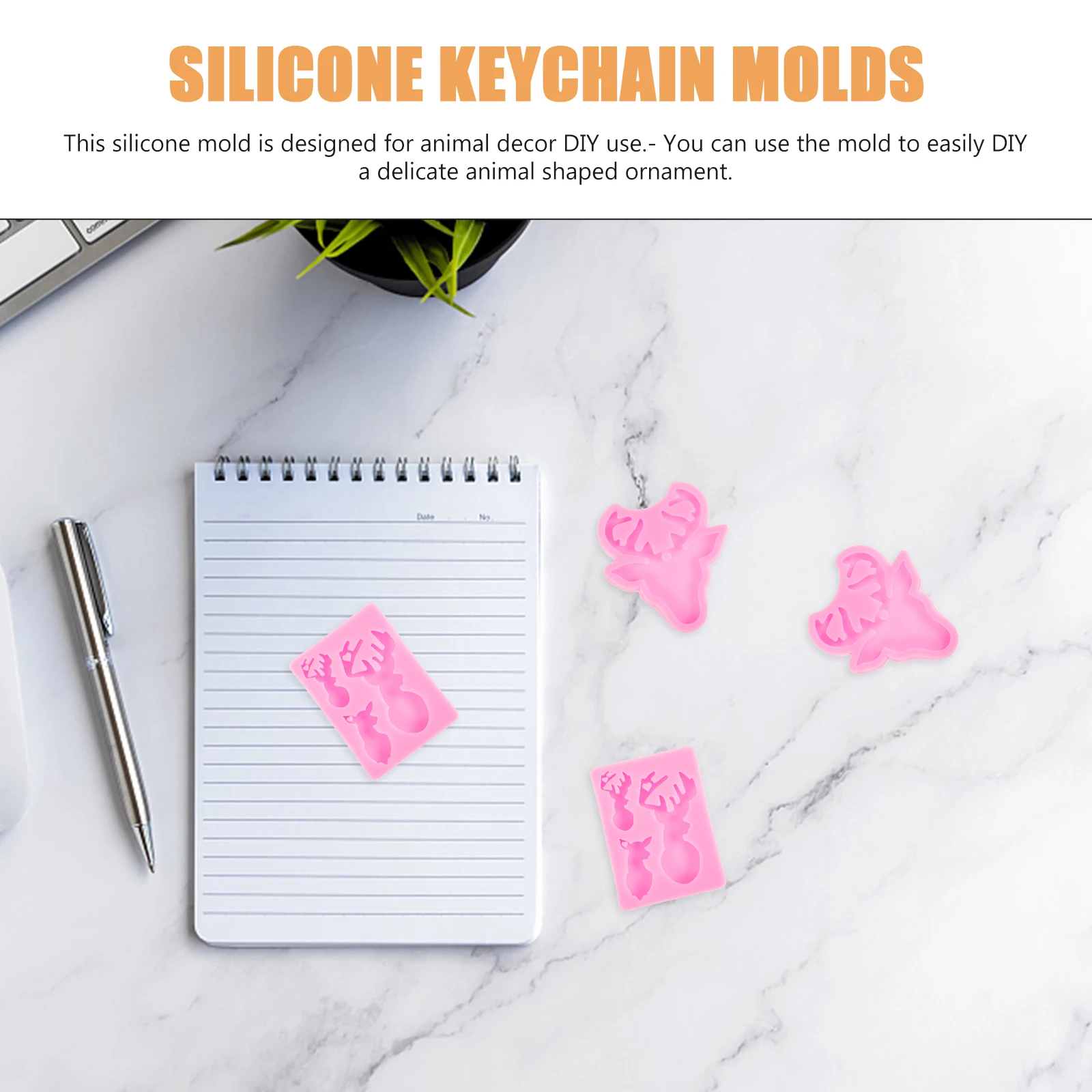

1 set Deer Diy Silicone Mold Silicone Keychain Molds DIY Animal Shaped Crafts Pink Easy Demould Jewelry Accessories Parts