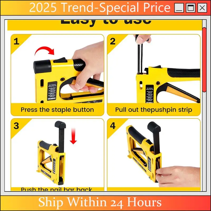 

A61Z Deals Frame Nailing Machine For Woodworking Furniture Heavy Duty Construction Picture Frame Staple Metal Hand Tool