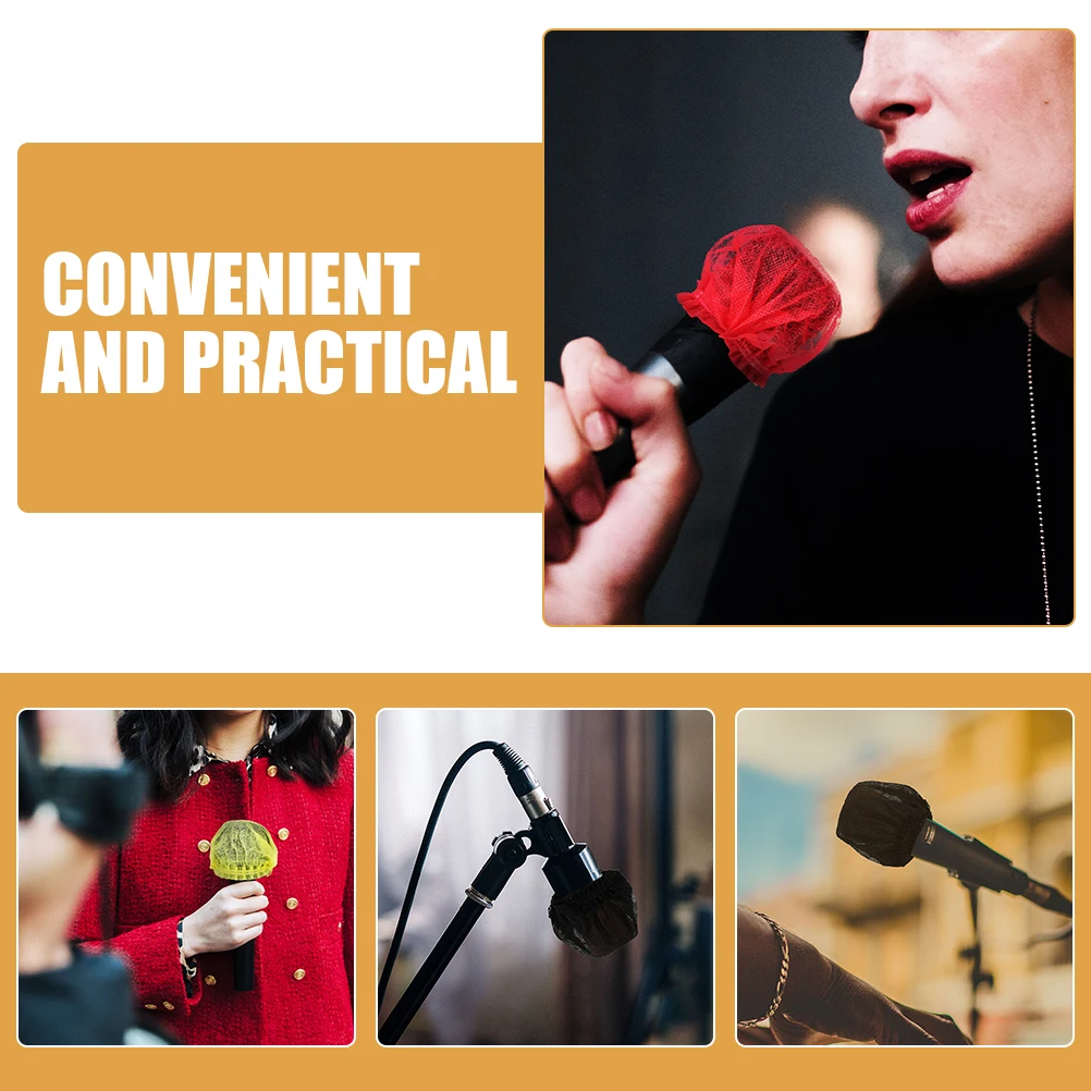 

80 Pcs Microphone Cover Headset Covers for Microphones Non-woven Fabric Disposable Lavalier Protective Case Windproof