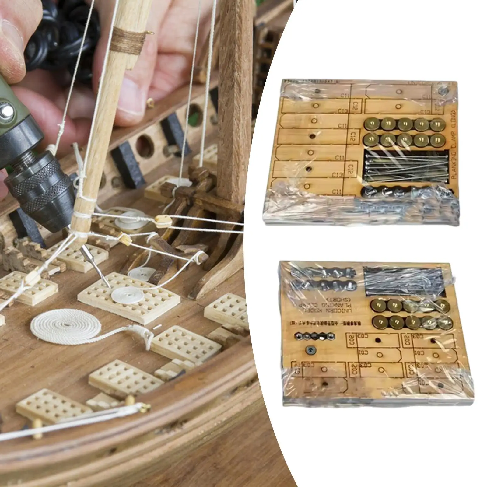 Ship Model Hull Planking Clamps Practical Wood Screw Clamps Hull Fastening Clips Long Reach Crafting Tools Self Assembly Kit - view 6