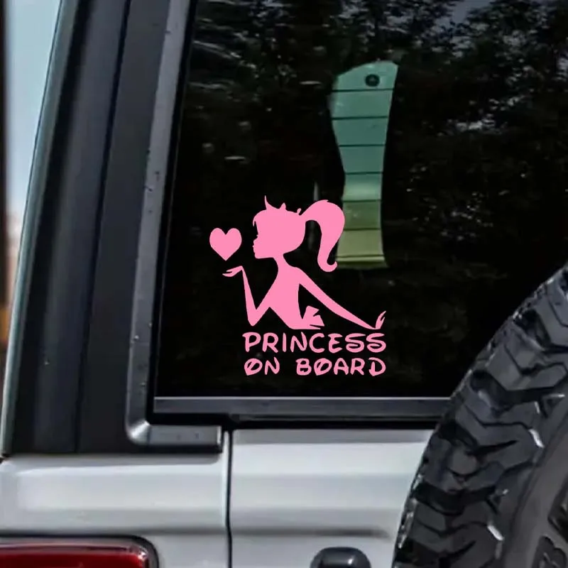 Cute Girl Princess Car Sticker - Simple Elegant Decal for Female Driver, Kawaii Auto Body Decoration, Girl Next Door Style Vinyl