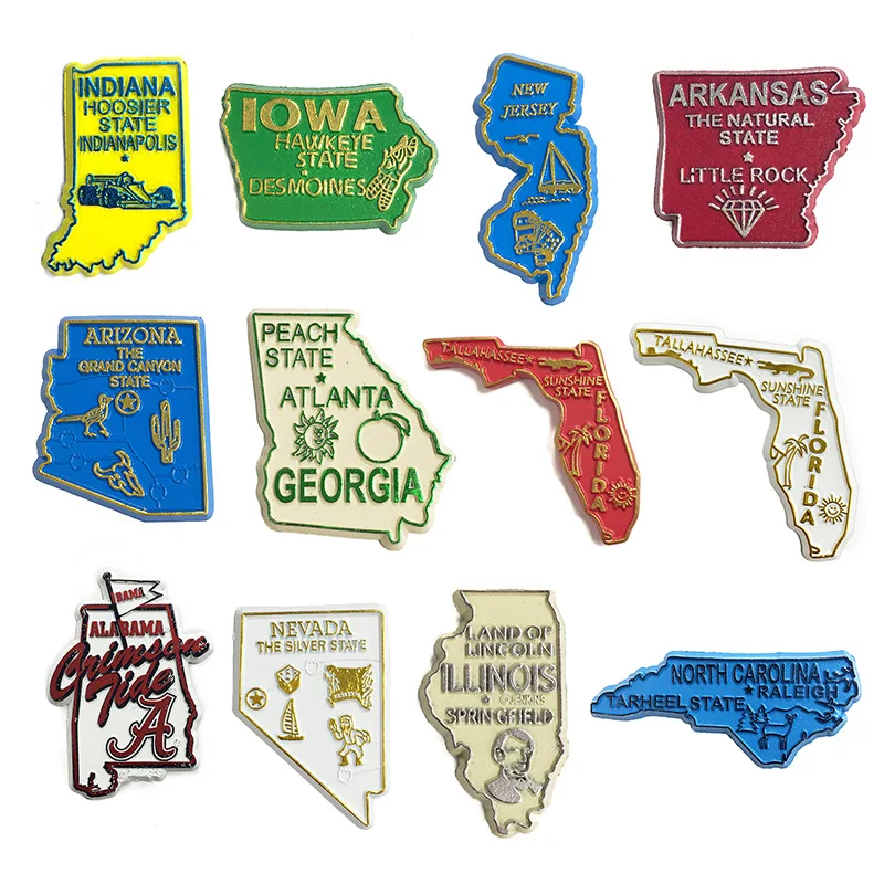 

Cute Resin USA State Map Fridge Magnets North America Iconic State Souvenirs Home Room Decorative Pieces