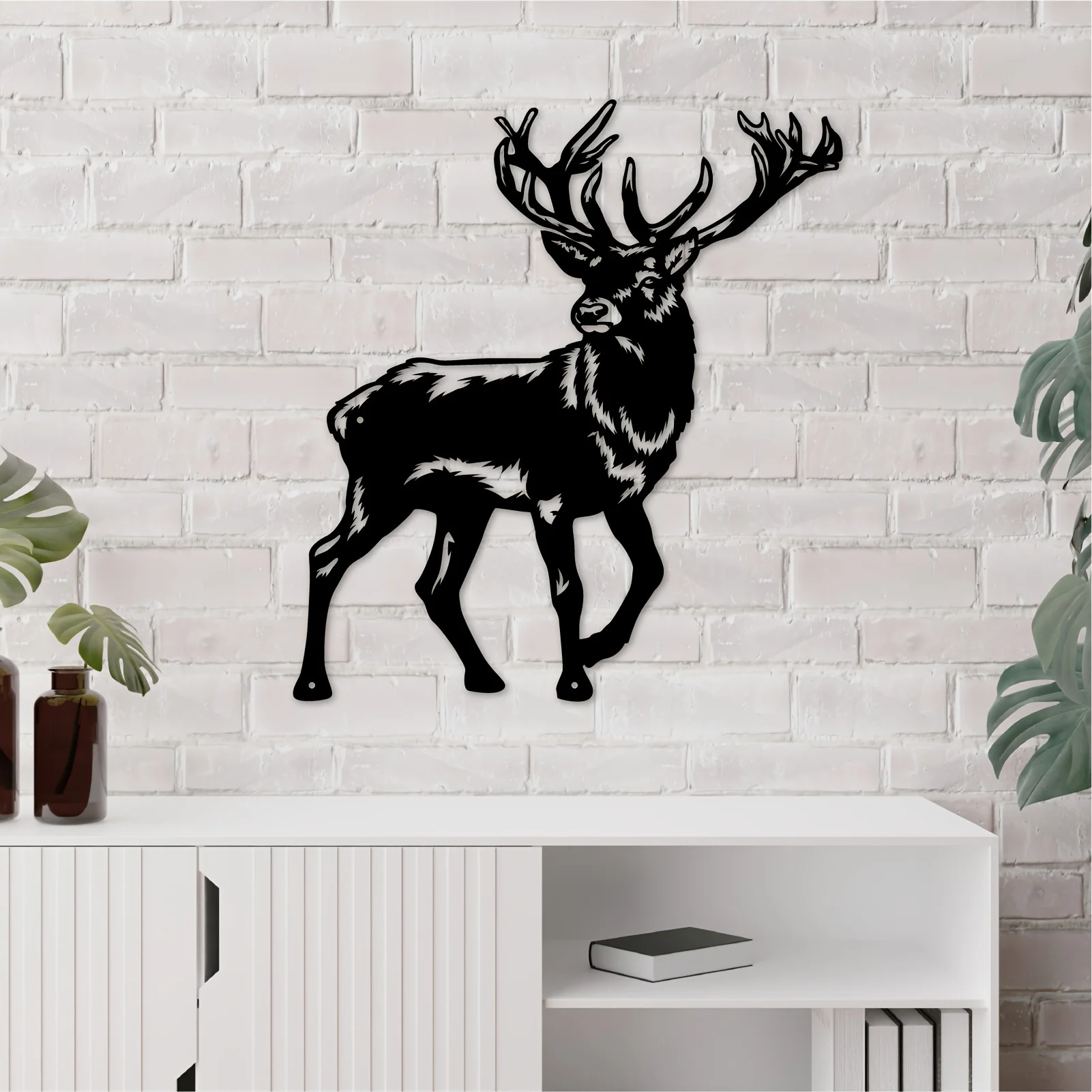 

Deer Metal Cabin Sign Deer Hunter Gift Outdoor Cabin Decor Room Wall Decor Classic Deer Silhouette Metal Wall Art Decor