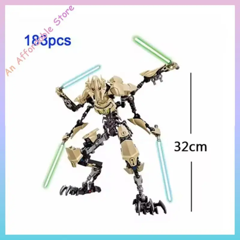 Figurka Anime Grievous z Sabre Laserem, Robot, Model do Budowania, Klocki, Prezent, 32 cm, Ksz714 éToile Jouet