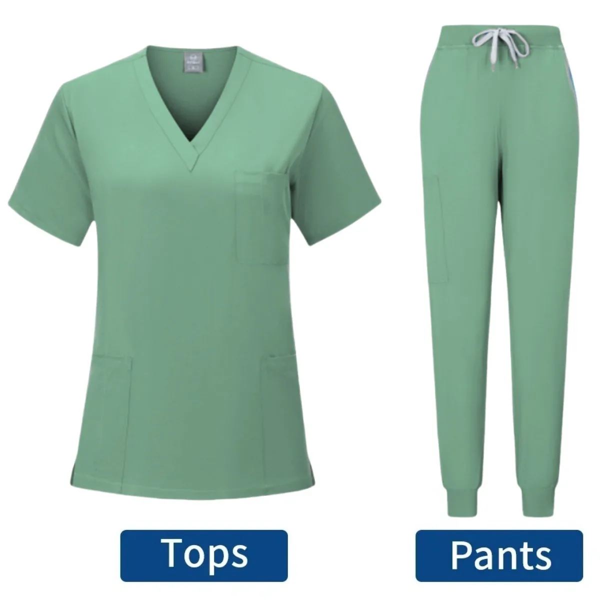الملابس الطبية للنساء زي الممرضات الدعك مجموعة ملابس العمل في المستشفى بالجملة الطبية الجديدة وزرة زرقاء للجنسين الصلبة موحدة