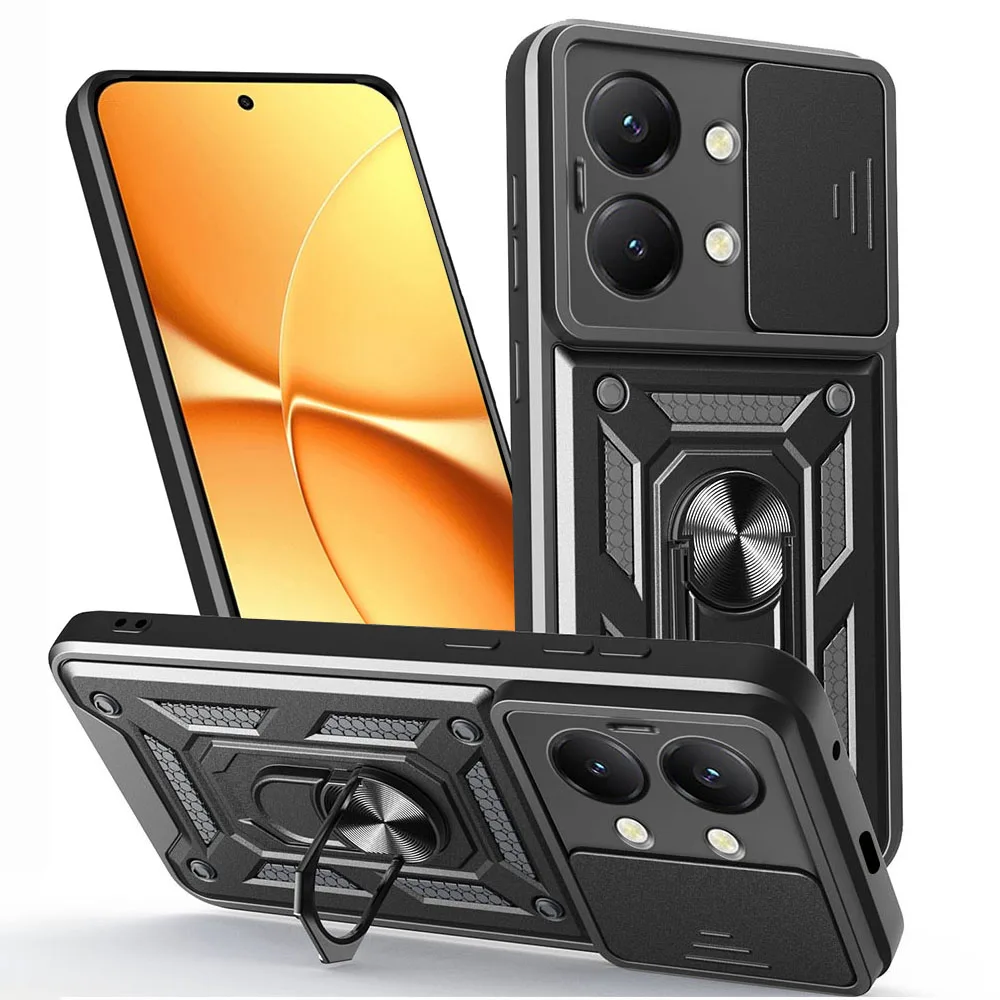 Capa For POCO X8 Pro Max X7 X6 Pro 5G Case Armor Slide Camera Lens Protection Cover for Xiaomi POCO X8 Pro Ring Stand Funda
