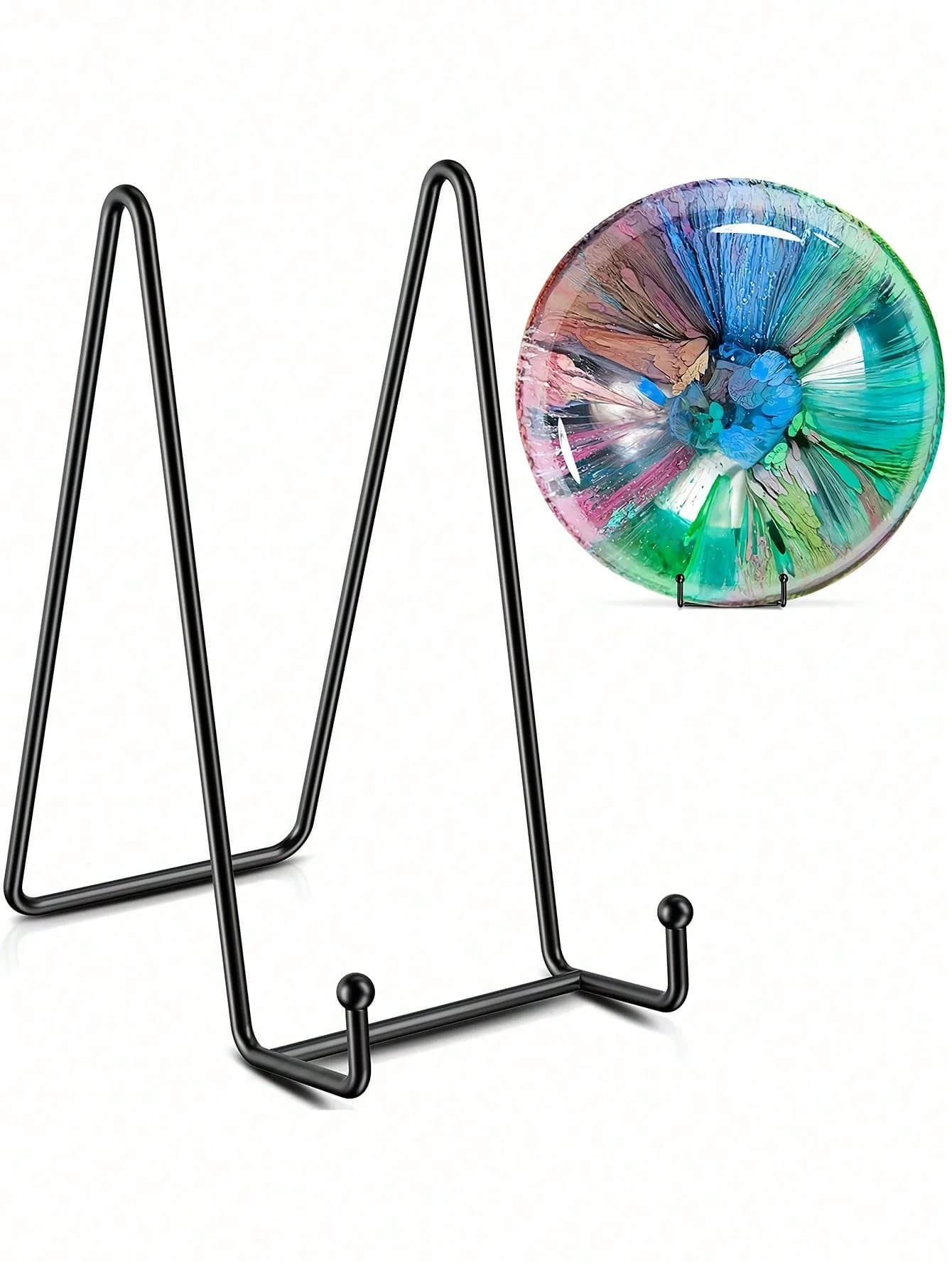 Plate Holder Display Stands, Metal Gold Frame Stand for Picture, Book, Photo Easel, Creation, Collectibles view 6