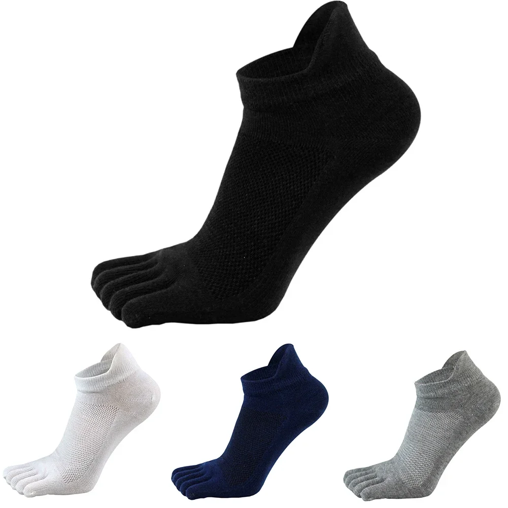 

1 Pair Summer Men's Five Finger Toe Socks Casual Sports Low Tube Sock Solid Color Business Formal Dress Male Sock