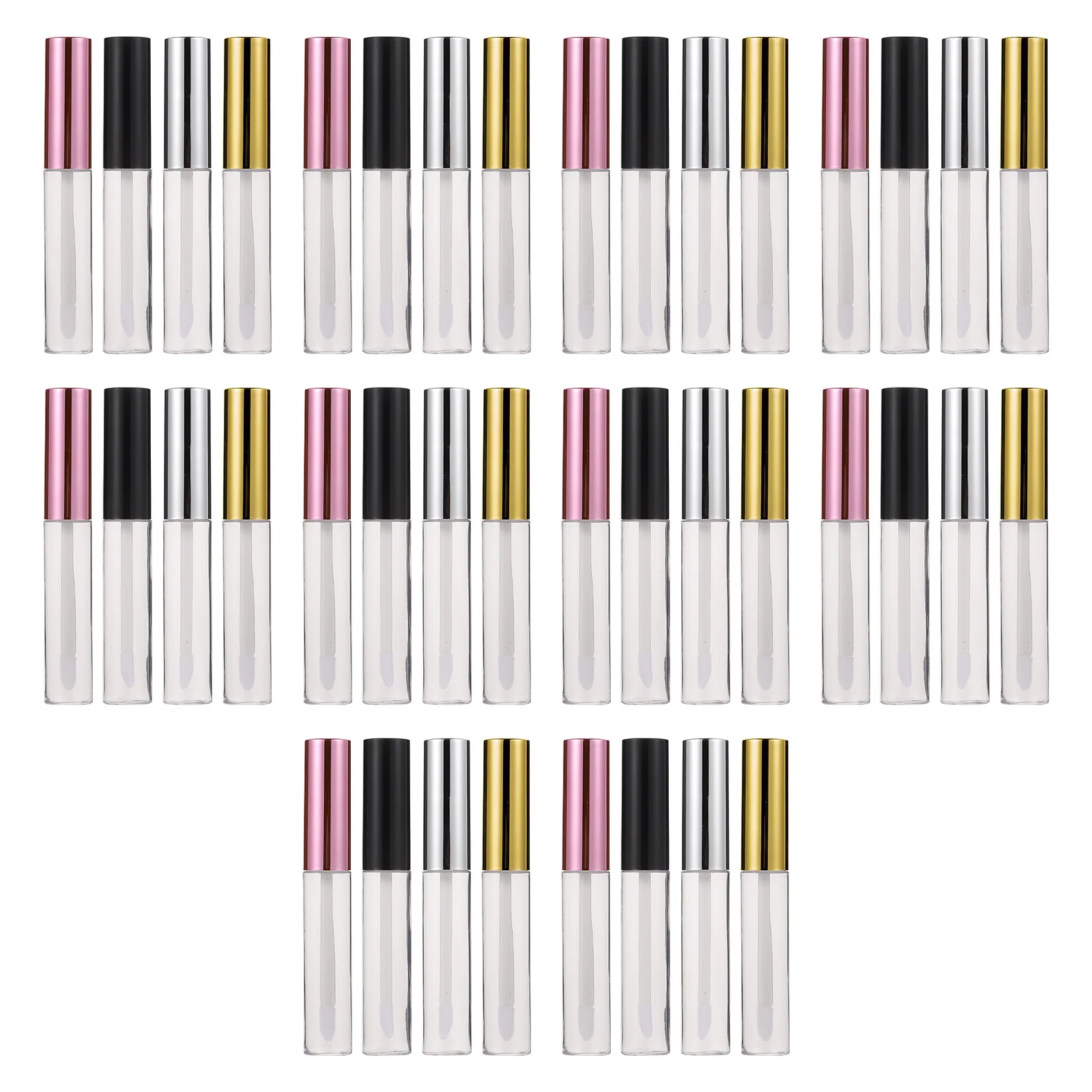 40개 빈 립글로스 튜브 휴대용 리필 가능 10ml 누출 방지 용기 브러시 헤드 포함 여행용 립밤 아이