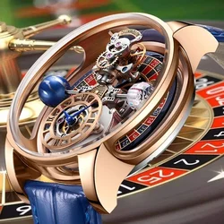 New Mens Watches Top Brand Luxury Swiss Quartz Watch Men's Jacob co Gambling Design Watch For Men Relojes De Pulsera De Cuarzo