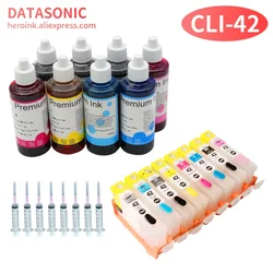 8color Refiilable Ink Cartridge Ink Cli 42 CLI 42 Ink Compatible for Canon Pixma Pro-100 Pro 100 Printer Cartridge Ink Refill