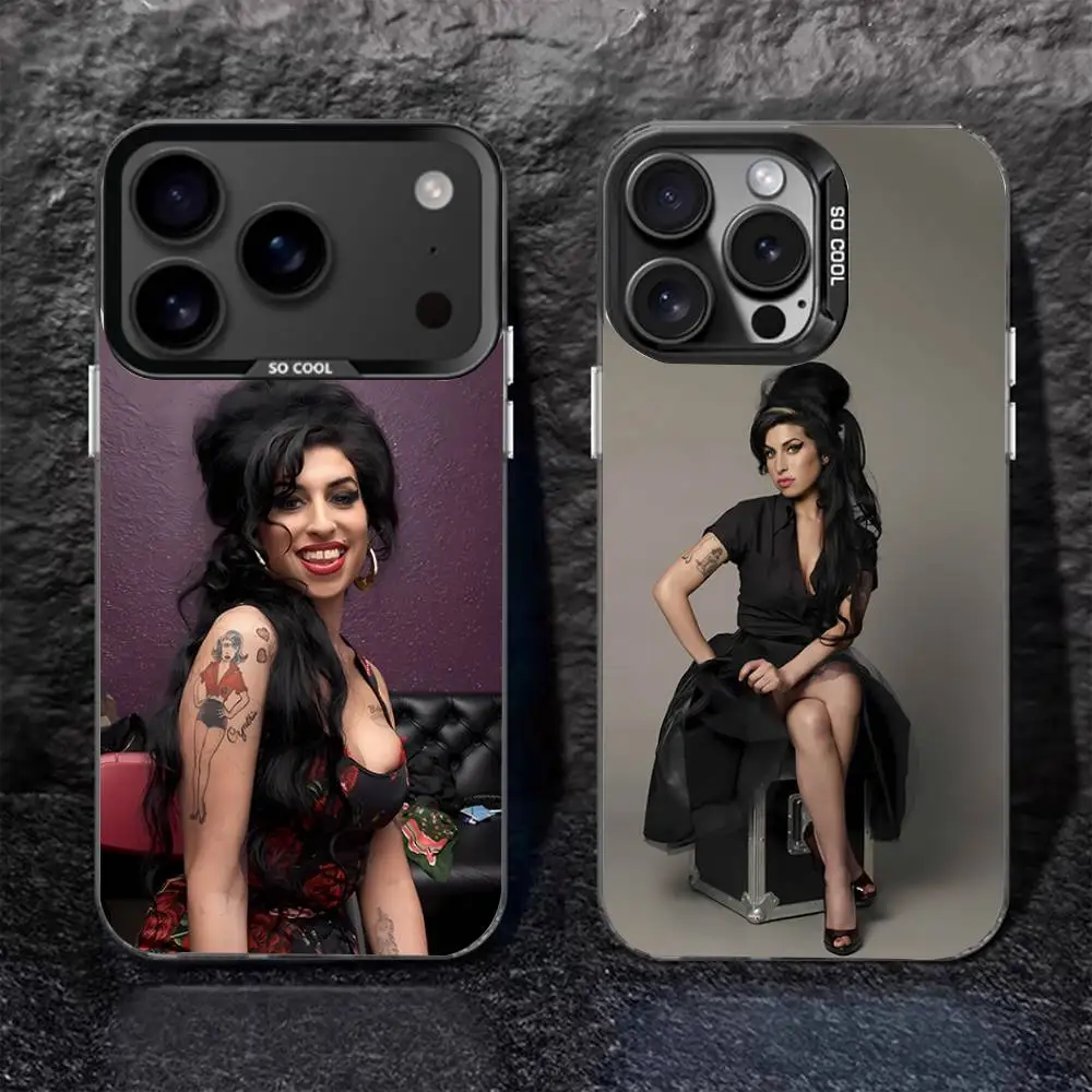 

A-Amy Winehouse Singe For iPhone 17,16,15,14,13,12,11,Pro,MAX,Plus Black Shockproof Candy Matte Cover