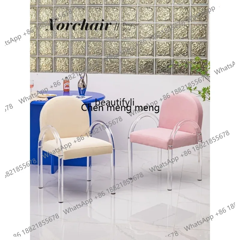 new GY-Transparent Acrylic Dining Chair, Simple B & B Dressing Stool, Coffee Shop Table and Chair, Leisure Designerss 26