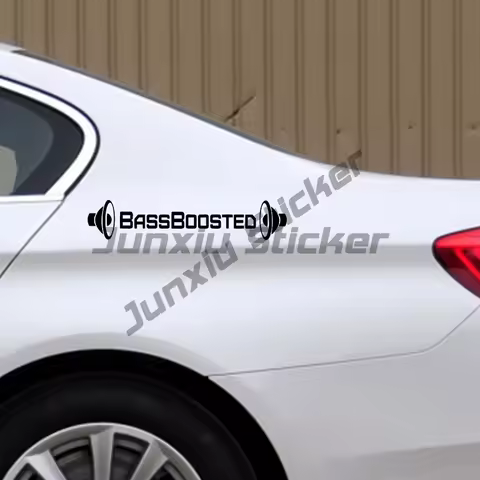 Car Styling Funny BassBoosted Bass Boosted Car Vinyl Decal Body Stickers PVC Vinyl Decal Car Accessory