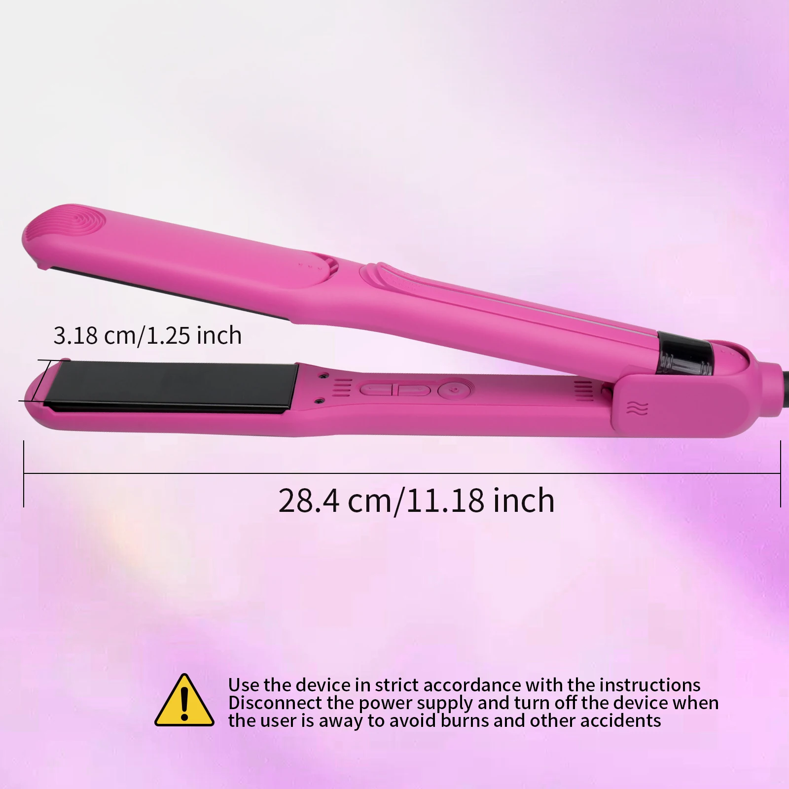 450 Degrees 480F 1.25 Inch Mch Pink Professional Salon Hair Straightener Ceramic Titanium Flat Irons view 4