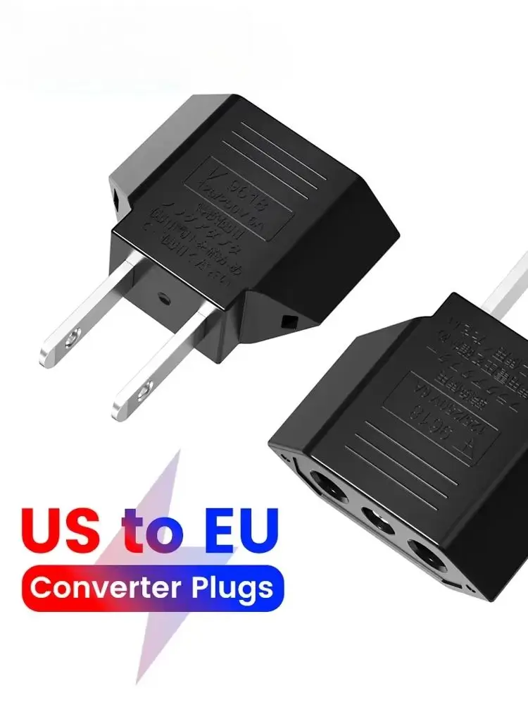 Adaptateur de voyage US vers EU, convertisseur de prises US vers EU, adaptateur de prise américaine vers européenne 4,0 mm