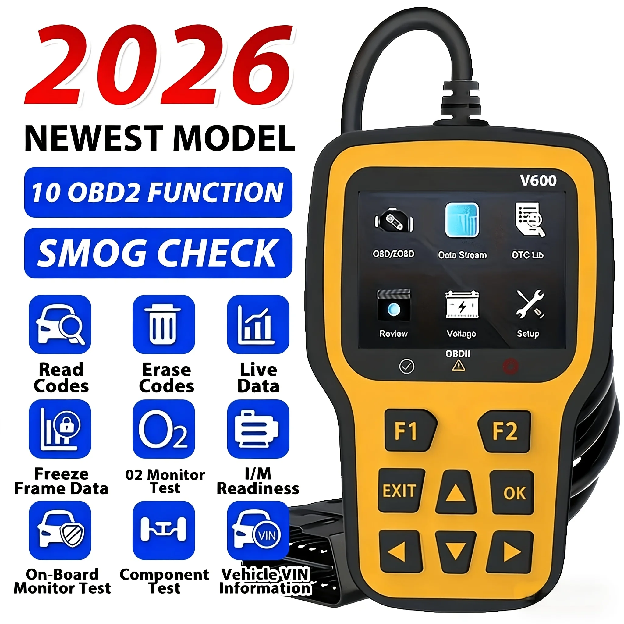 Upgraded Version of V519, RODEDIO V 600 OBD2 Diagnostic Tool Scanner