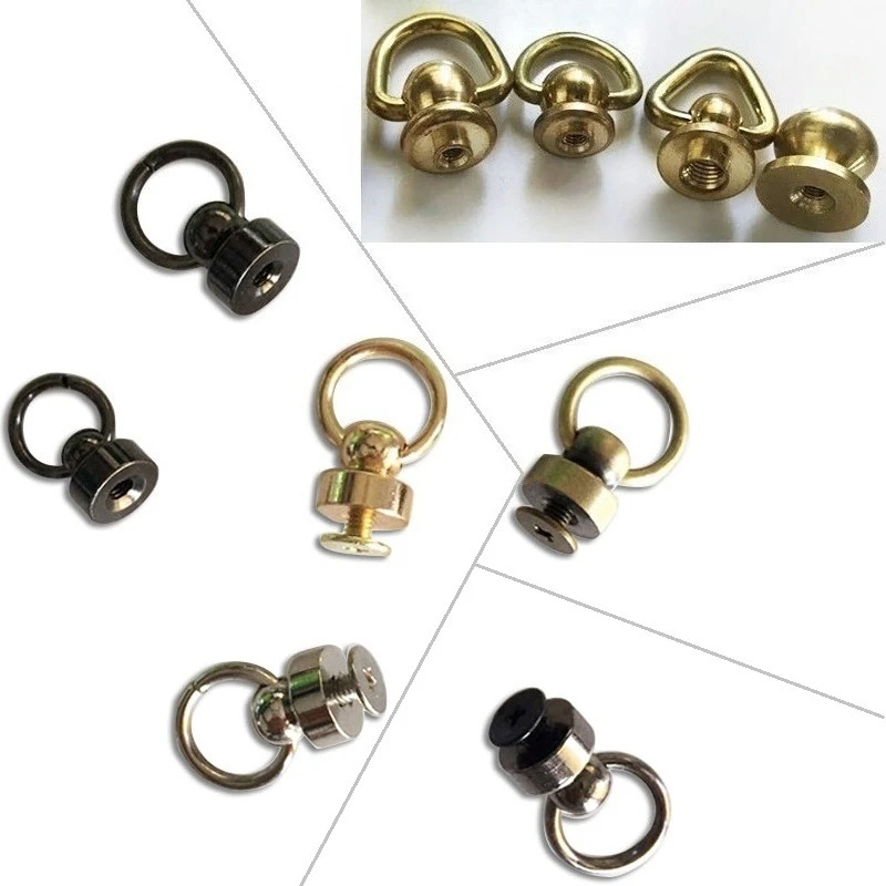 Phone Shell Rivets Button Stud Screw Nail Rivet Screw Back Leather Belt For Sewing Handmade DIY Accessories Pull Ring Buckle