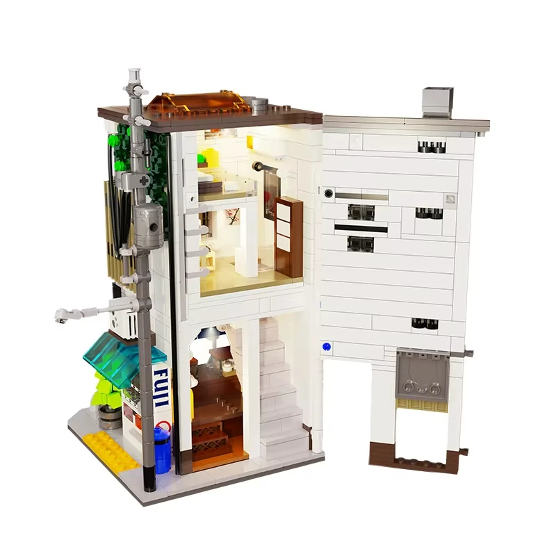 Cada City LED 日本の蒸しパンハウスビルディングブロック - 桜建築ショップフィギュア子供用おもちゃ